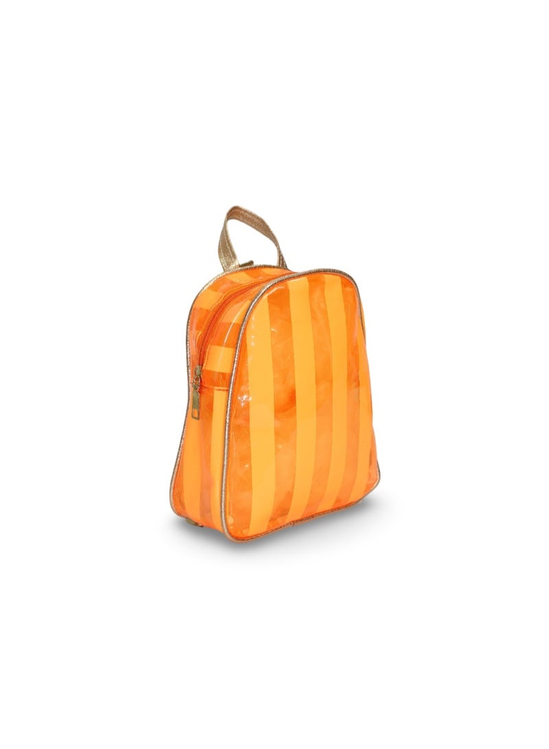 فانسي حقيبة ظهر للبنات - برتقالي شفاف - Image 1